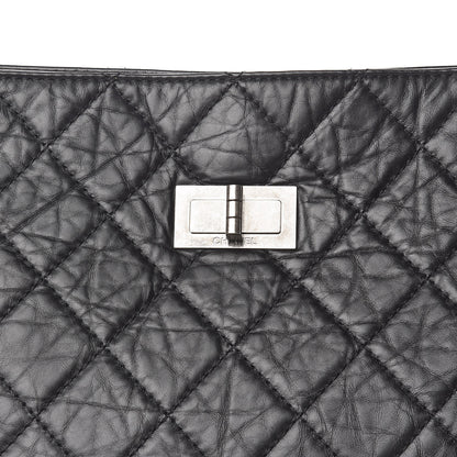 Chanel Aged Calfskin Quilted Reissue 2.55 Tote Black 8 of 10