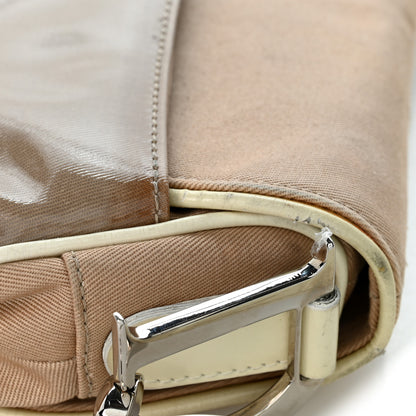 Christian Dior Canvas Patent Calfskin Saddle Bag Beige 14 of 14