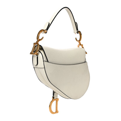Christian Dior Grained Calfskin Saddle Bag White 3 of 16
