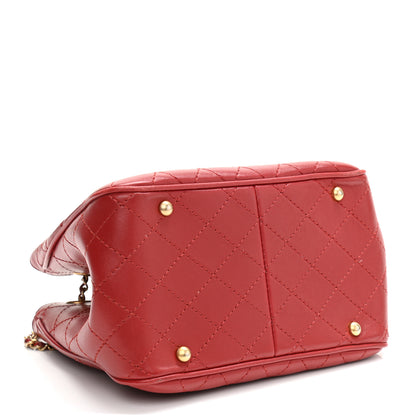 Chanel Calfskin Stitched Small Egyptian Amulet Drawstring Bag Red 3 of 10