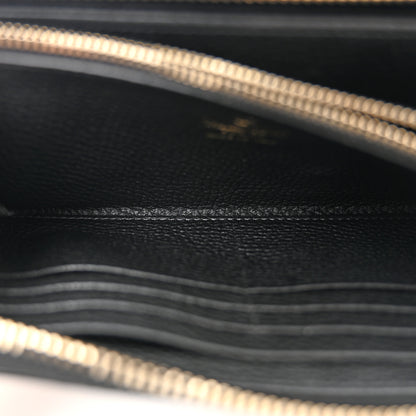 Valentino Garavani Pebbled Calfskin Rockstud Zip Around Wallet Black 5 of 7