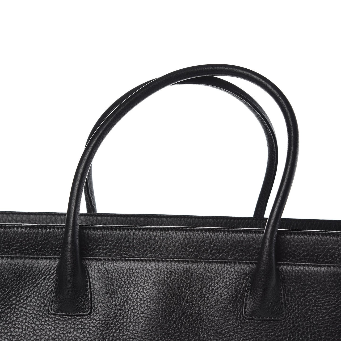 Calfskin Cerf Executive Shopper Tote Black
