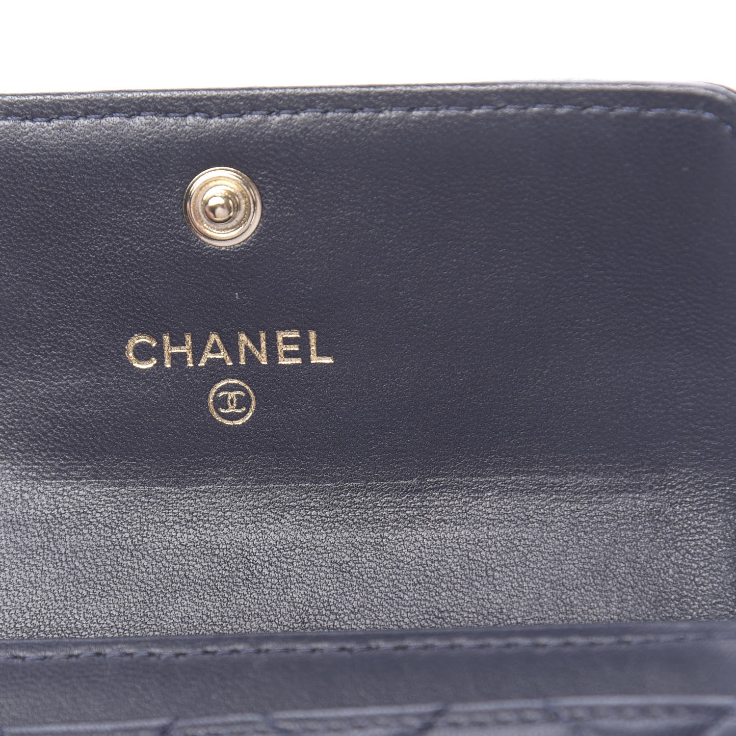 Chanel Lambskin Quilted Flap Card Holder Navy 6 of 10