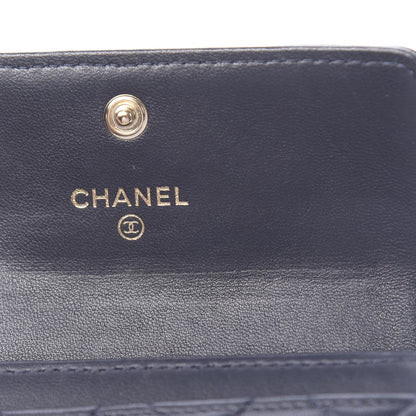 Chanel Lambskin Quilted Flap Card Holder Navy 6 of 10