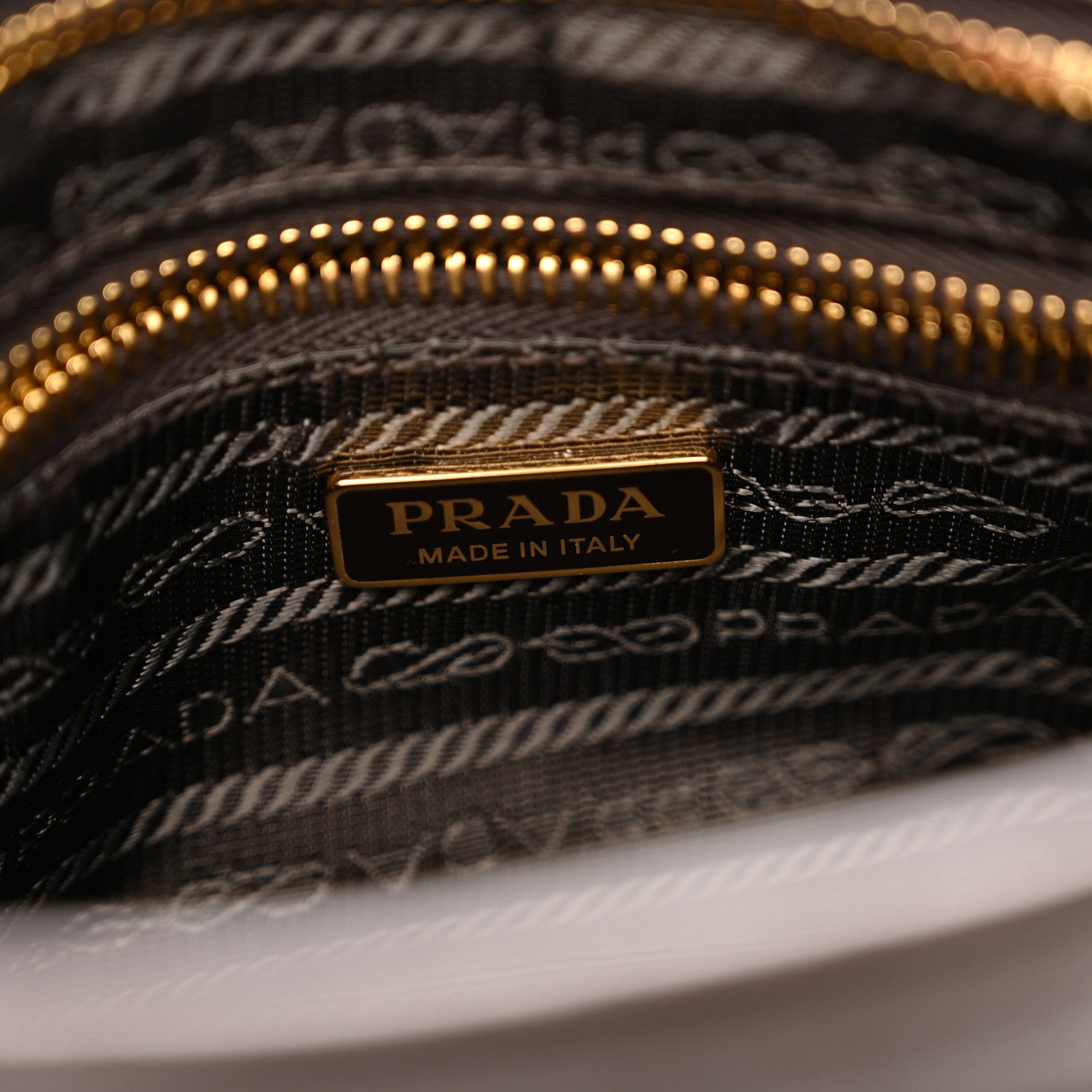 Prada Glossy Calfskin Triangle Mini Bonnie Shoulder Bag Moro 6 of 10