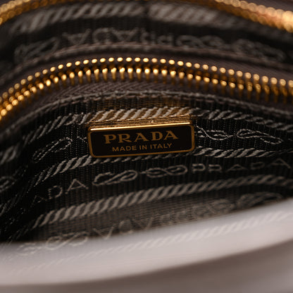 Prada Glossy Calfskin Triangle Mini Bonnie Shoulder Bag Moro 6 of 10