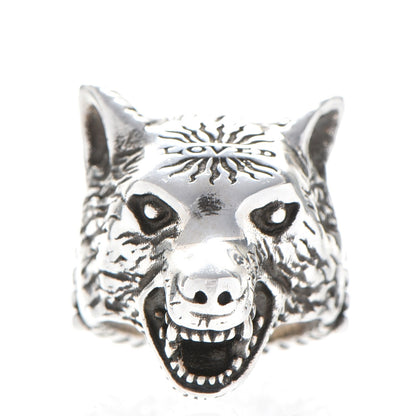 Gucci Sterling Silver Anger Forest Wolf Head Ring 52 6. 3 of 10