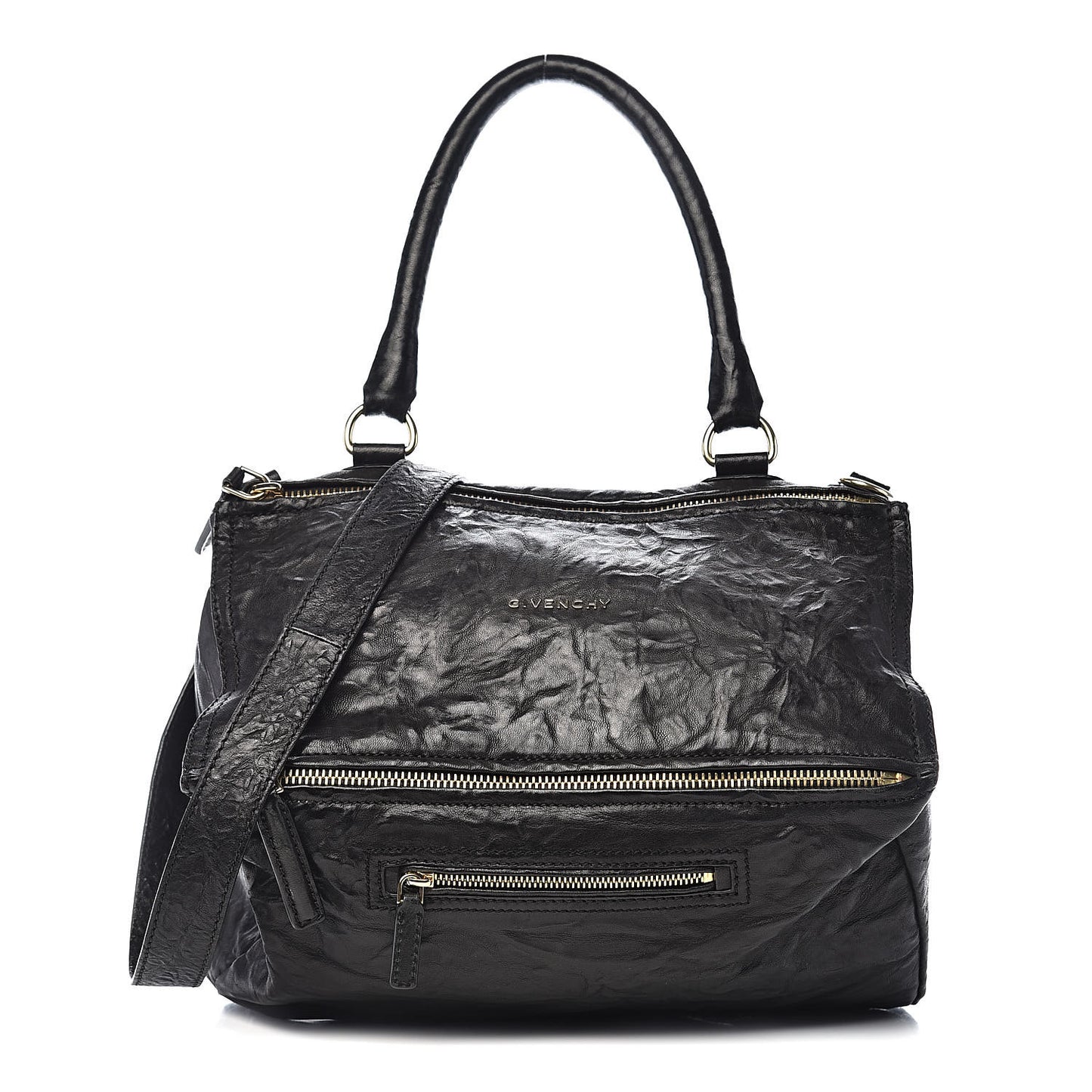 Tumbled Sheepskin Medium Pandora Bag Black