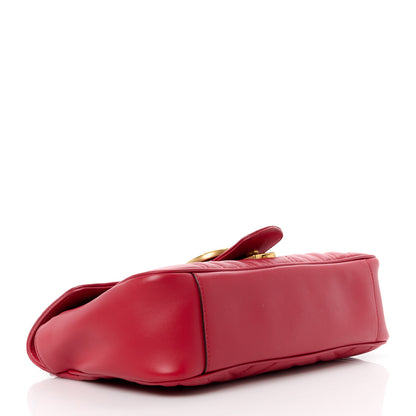 Gucci Calfskin Matelasse Small GG Marmont Shoulder Bag Hibiscus Red 4 of 11