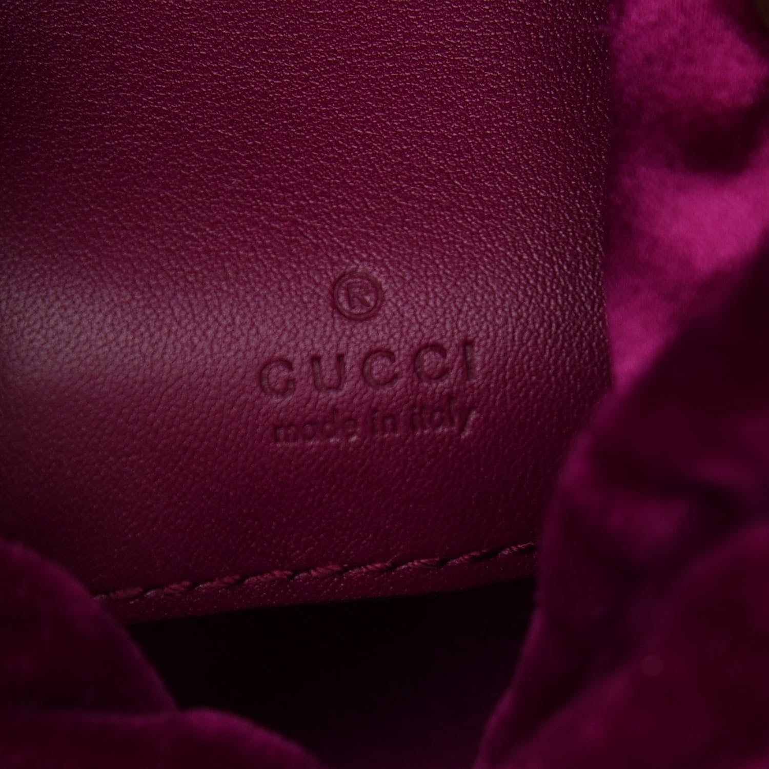 Gucci Velvet Matelasse Mini GG Marmont 2.0 Bucket Bag Fuchsia Violet Cyclamen 6 of 8