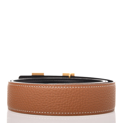 Hermes Box Togo 32mm H Belt 85 Black Gold 3 of 8