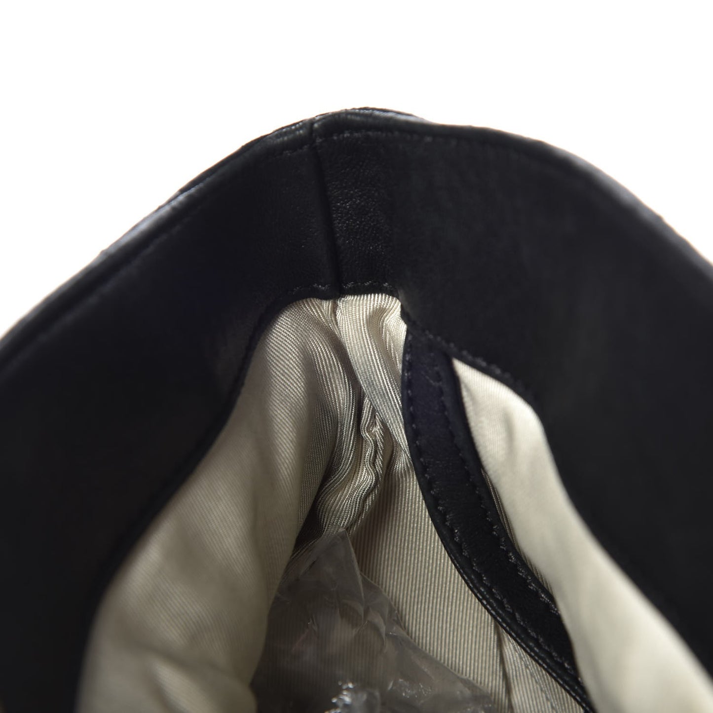 Washed Lambskin Chain Around Hobo Black