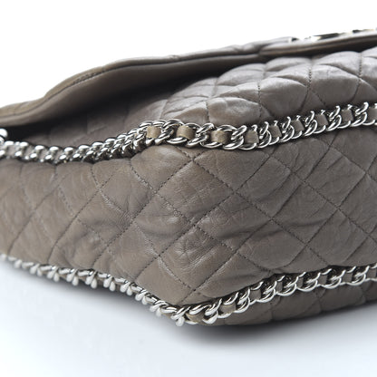 Chanel Washed Lambskin Quilted Maxi Chain Around Flap Taupe 6 of 10