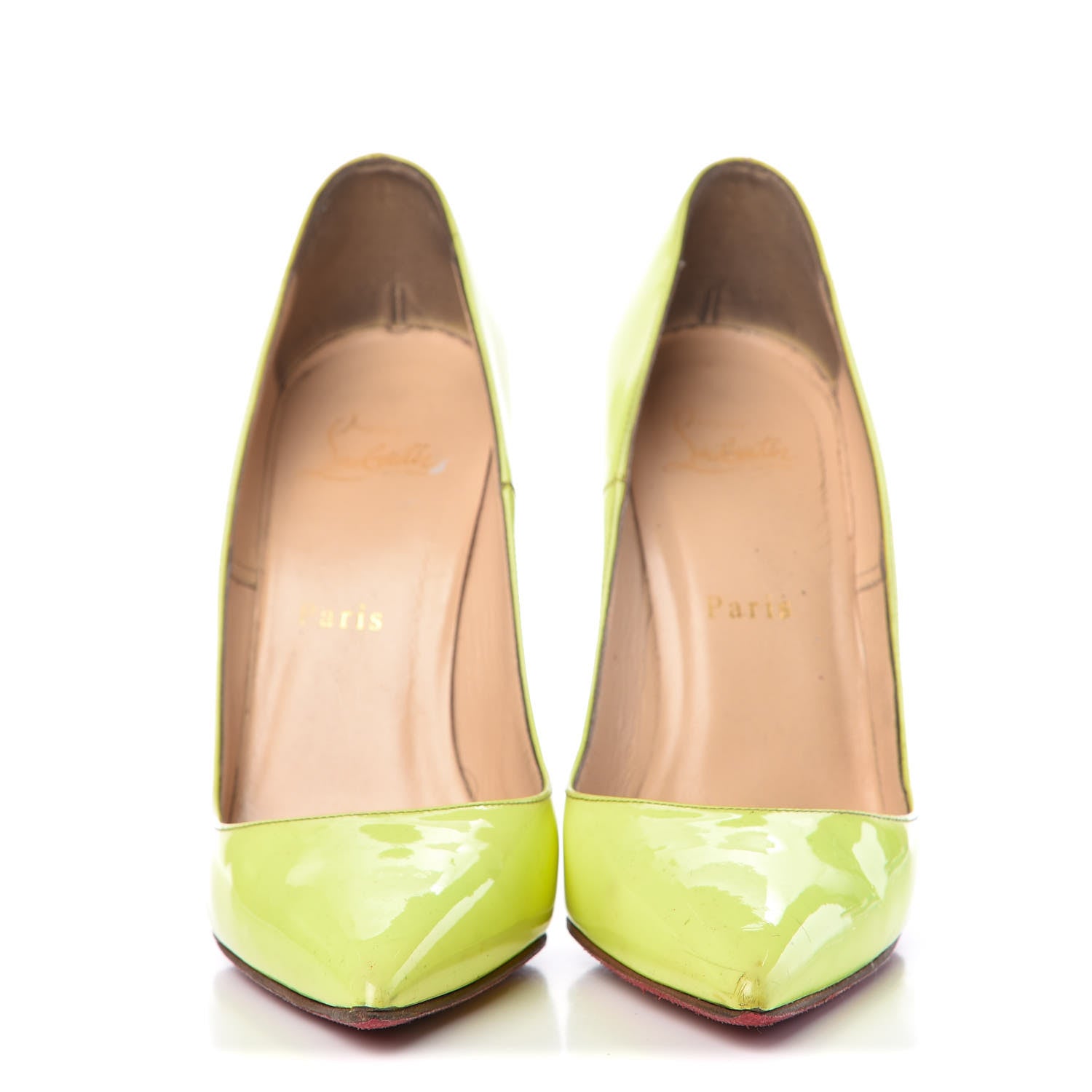 Christian Louboutin Patent So Kate 120 Pumps 38 Neon Yellow 2 of 27