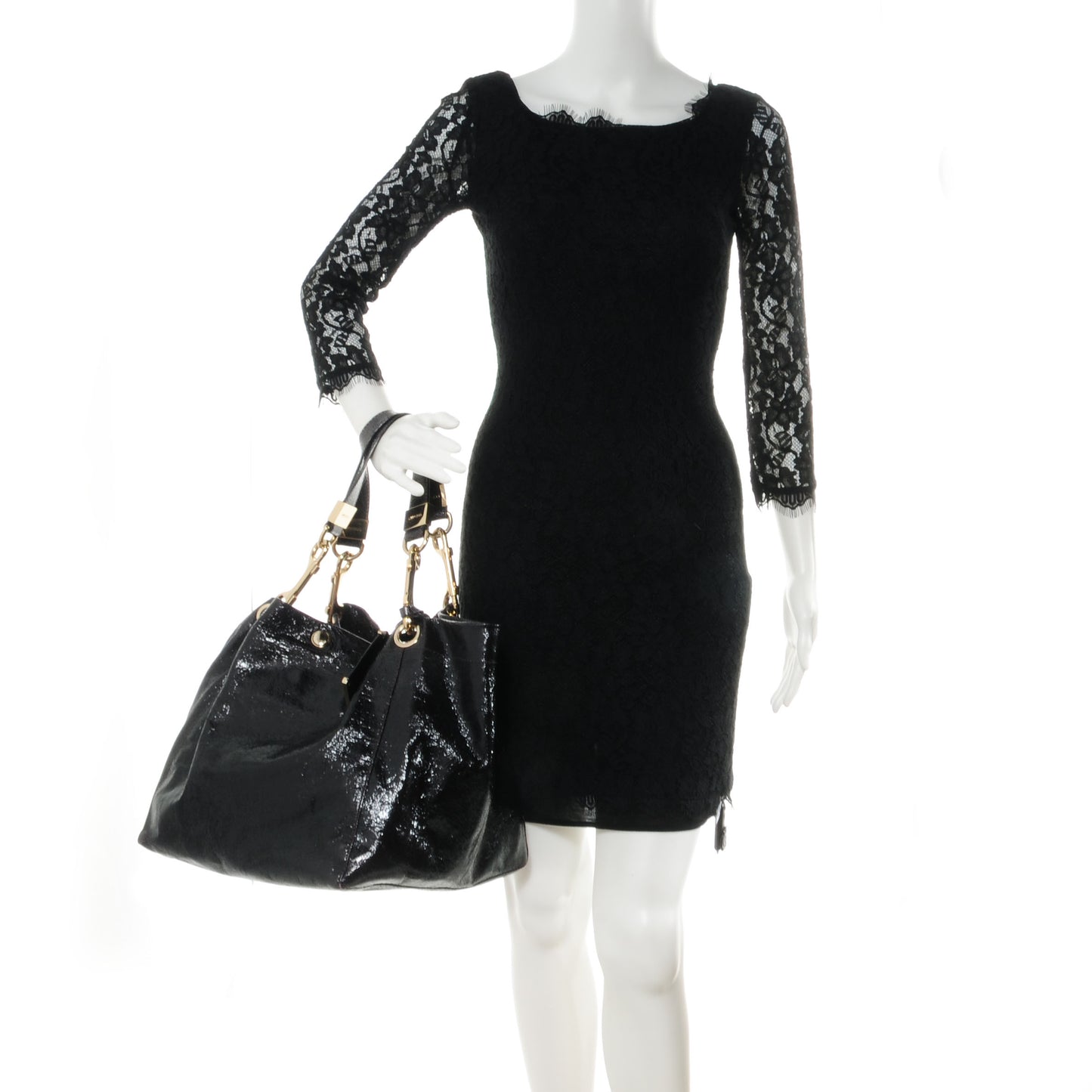 Patent Leather Lola Oversized Tote Black
