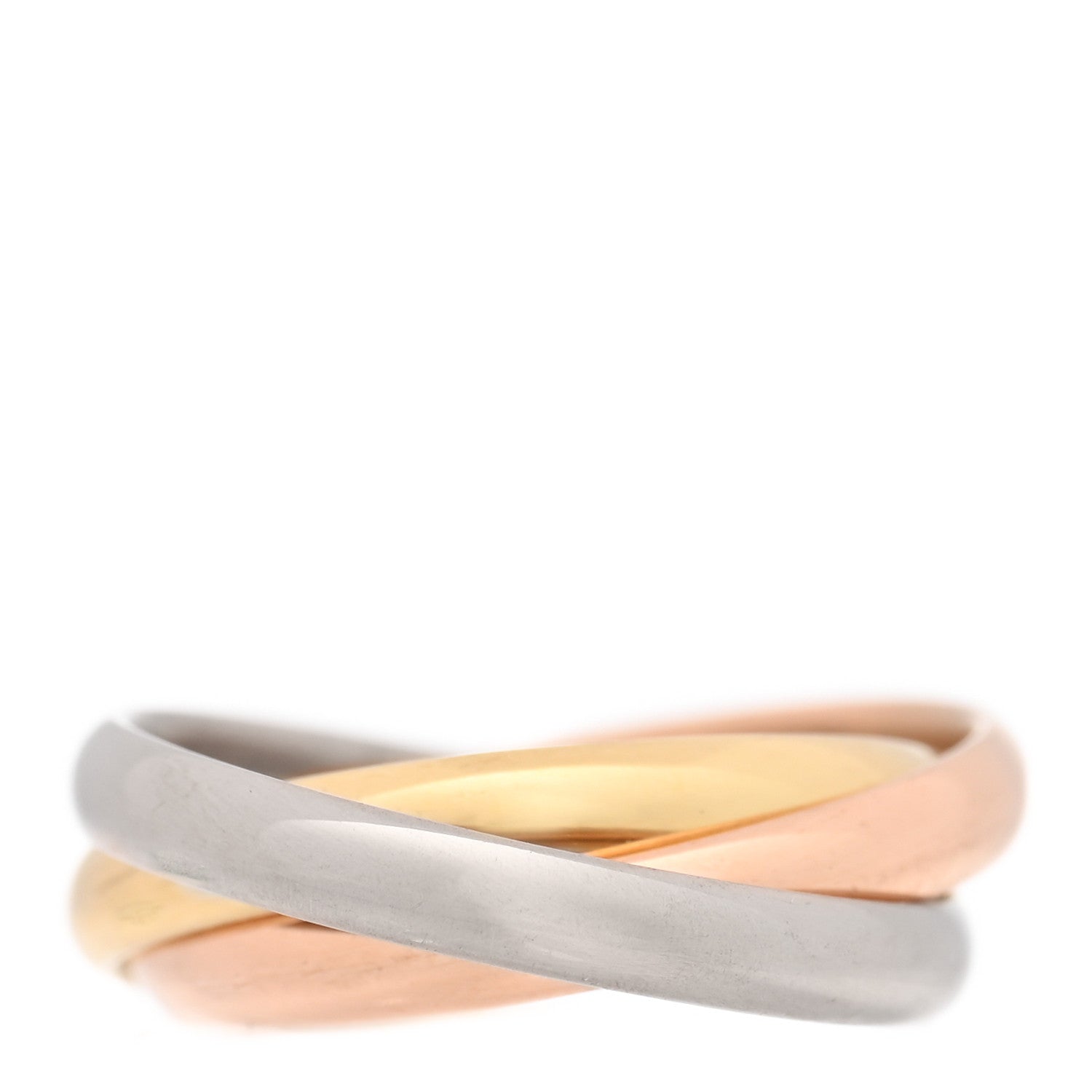 Cartier 18K Pink Yellow White Gold Small Trinity Ring 45 3.25 3 of 5