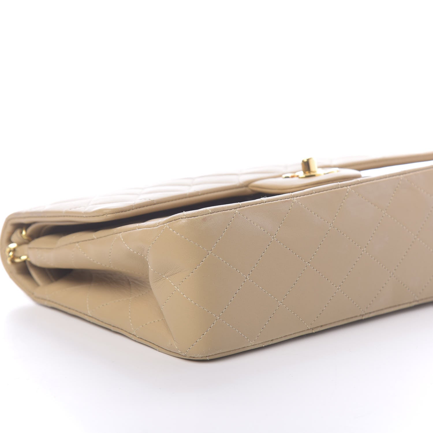 Chanel Lambskin Quilted Medium Double Flap Beige 9 of 18