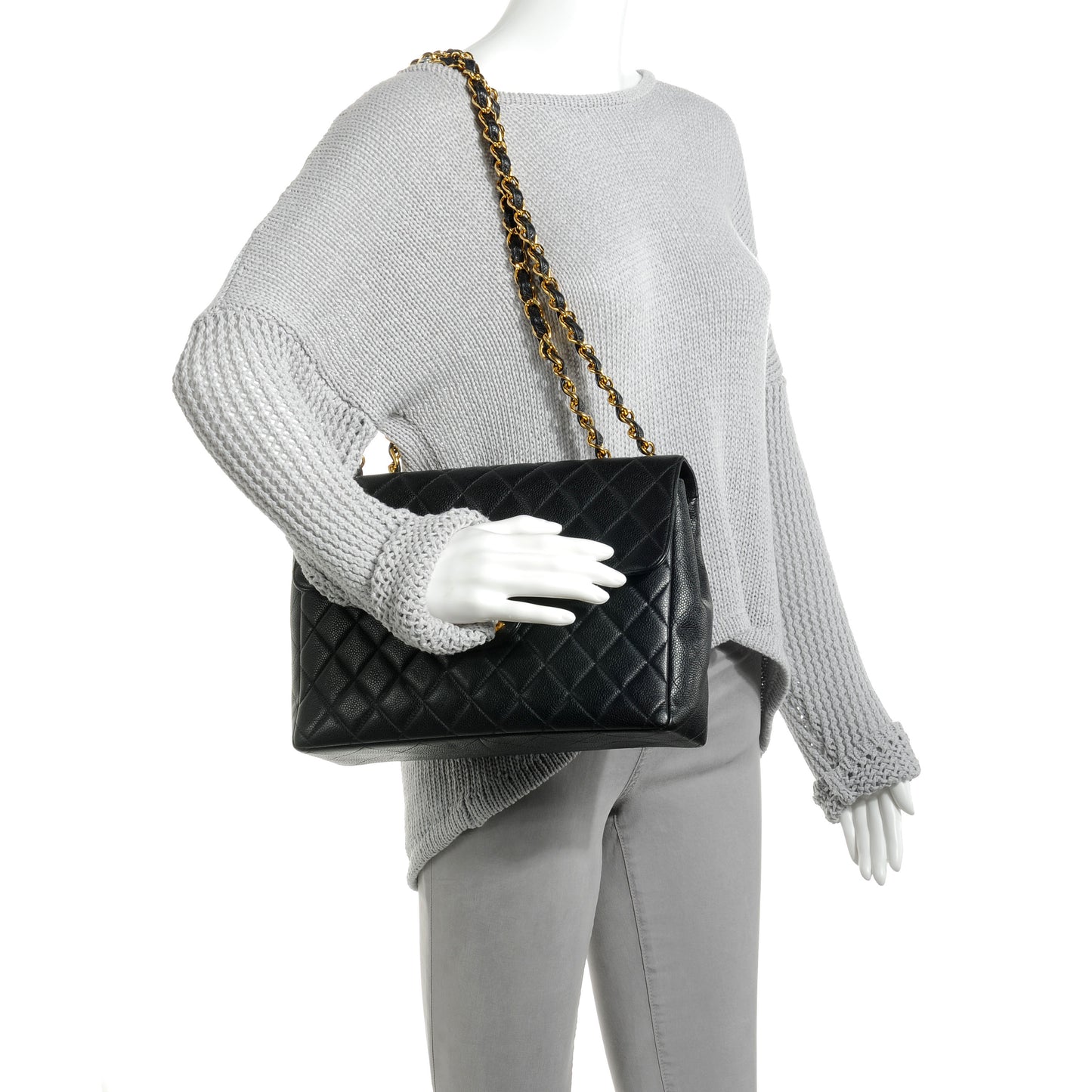 Caviar Jumbo Single Flap Black