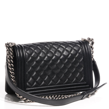 Chanel Metallic Calfskin Quilted Medium Boy Flap Black 3 of 9