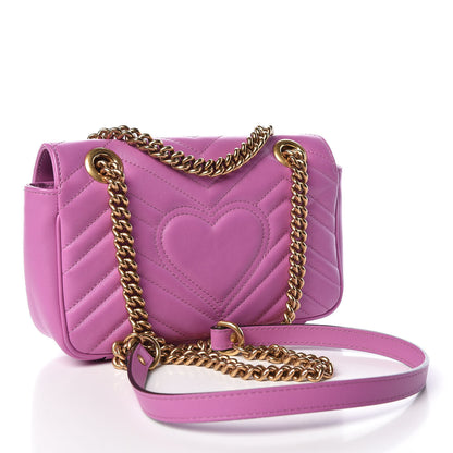 Gucci Calfskin Matelasse Mini GG Marmont Shoulder Bag Candy Mousse 3 of 12