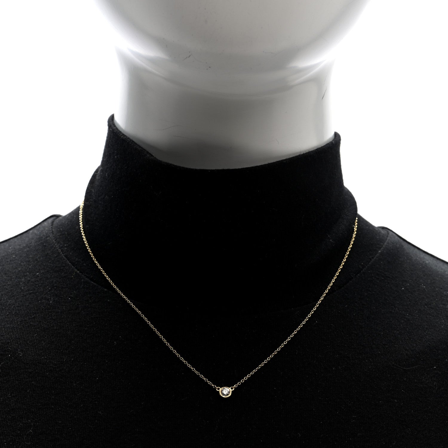 Tiffany 18K Yellow Gold Diamond .20ct Elsa Peretti Diamonds by the Yard Pendant Necklace 2 of 4
