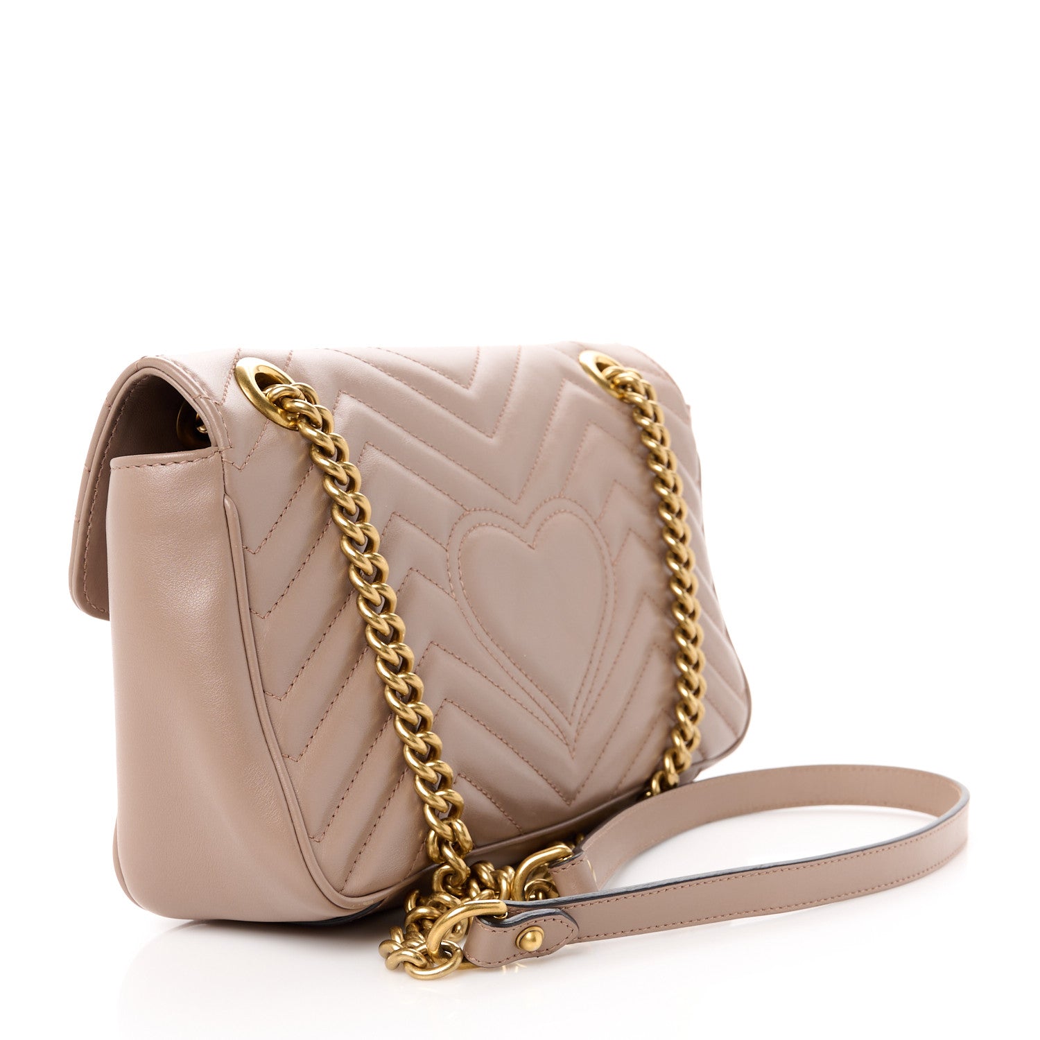Gucci Calfskin Matelasse Small GG Marmont Shoulder Bag Porcelain Rose 3 of 12