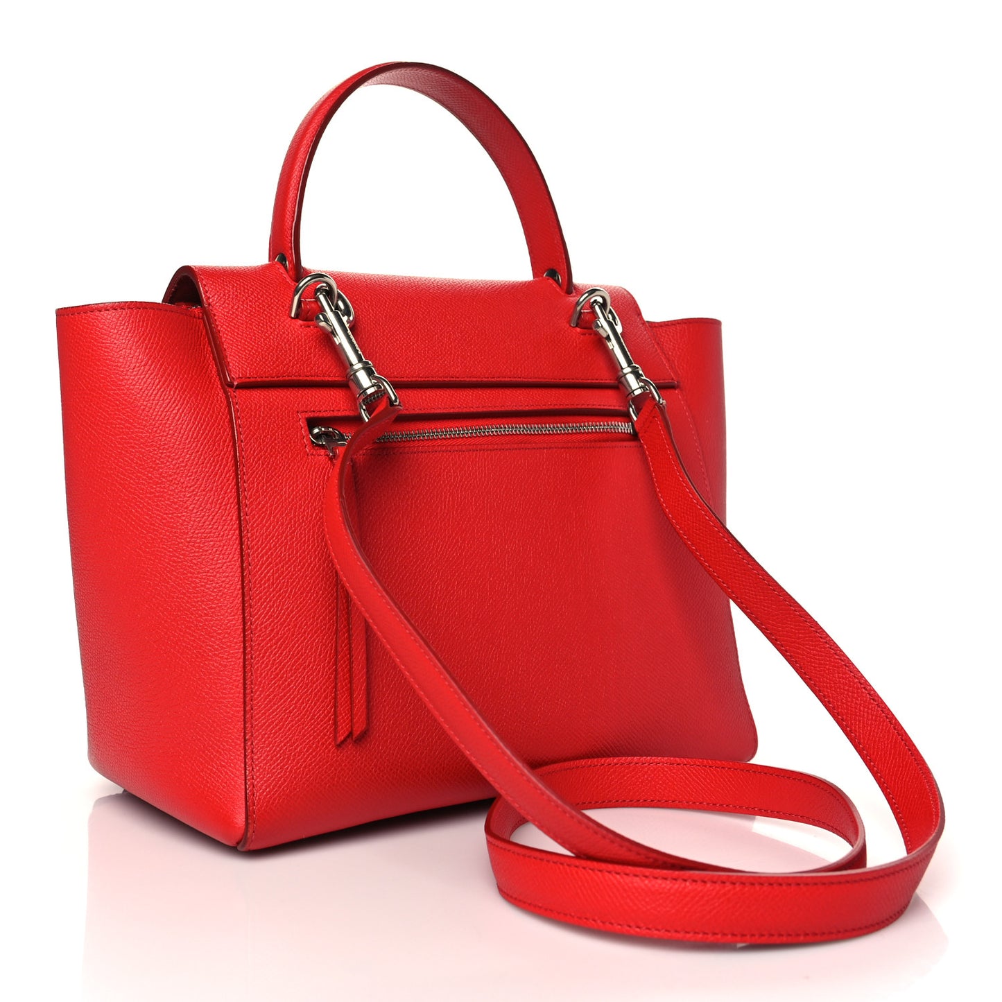 Baby Grained Calfskin Micro Belt Bag Coquelicot