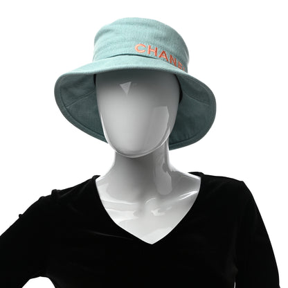 Chanel Denim Logo Bucket Hat S Light Blue 2 of 8