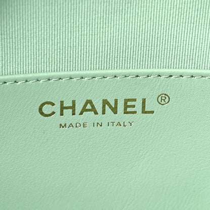 Chanel Caviar Quilted Small Round Vanity With Chain Light Green 6 of 8