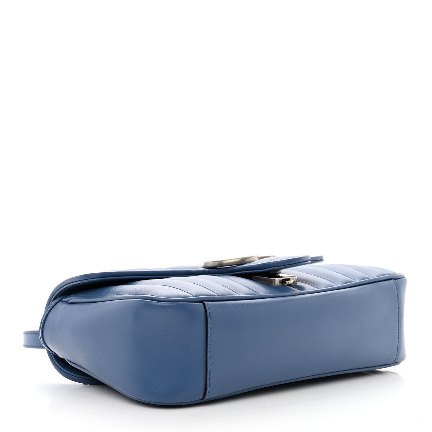 Calfskin Matelasse Aria Small GG Marmont Shoulder Bag Clear Blue