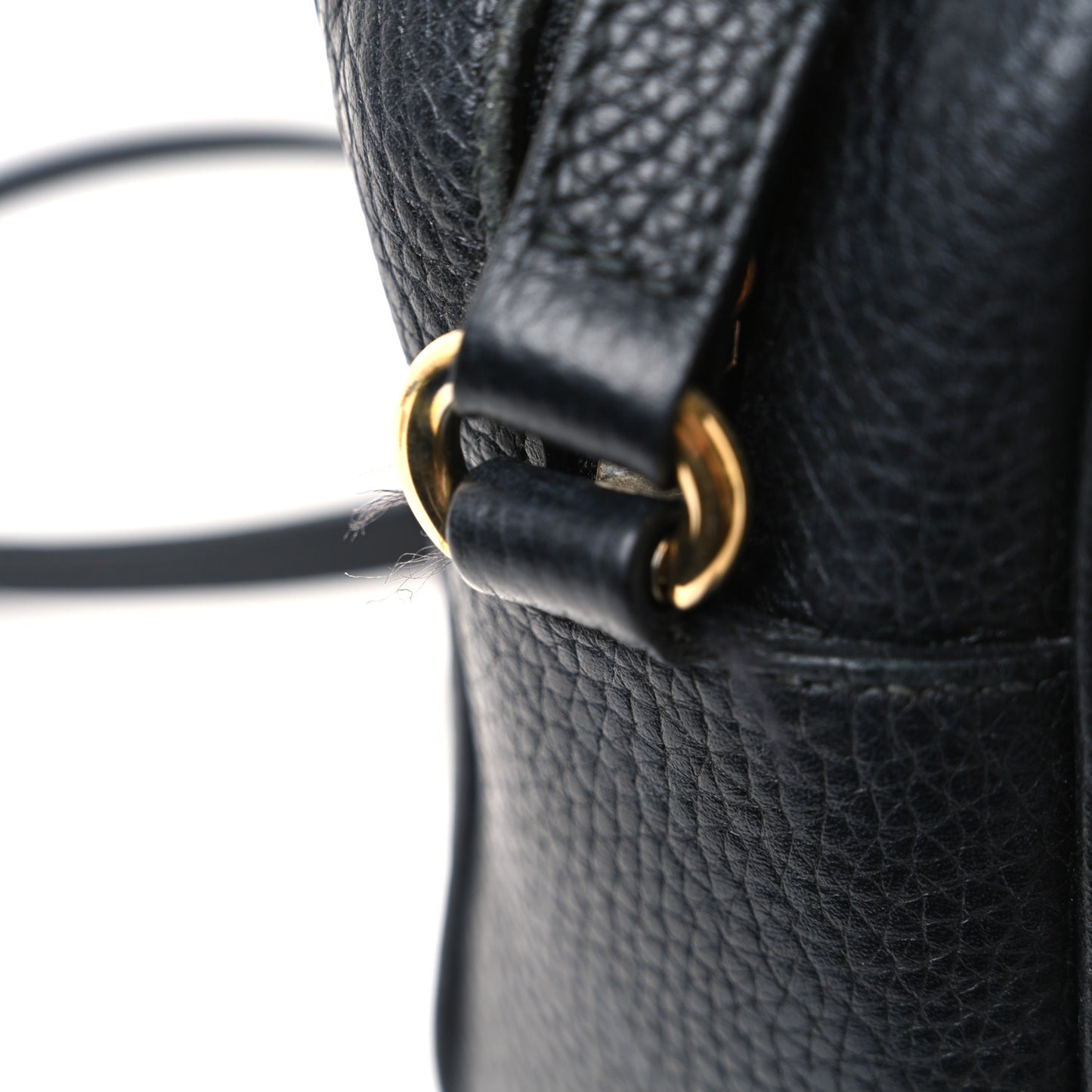 Pebbled Calfskin Small Soho Disco Bag Black