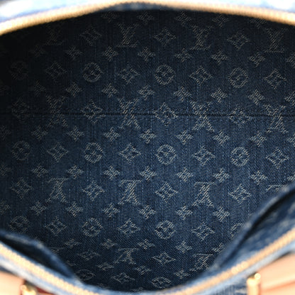 Louis Vuitton Monogram Denim Speedy Soft 30 Blue 4 of 9