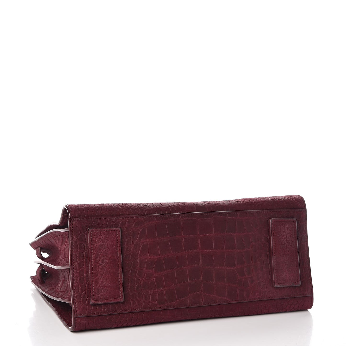 Crocodile Embossed Suede Small Sac de Jour Dark Red