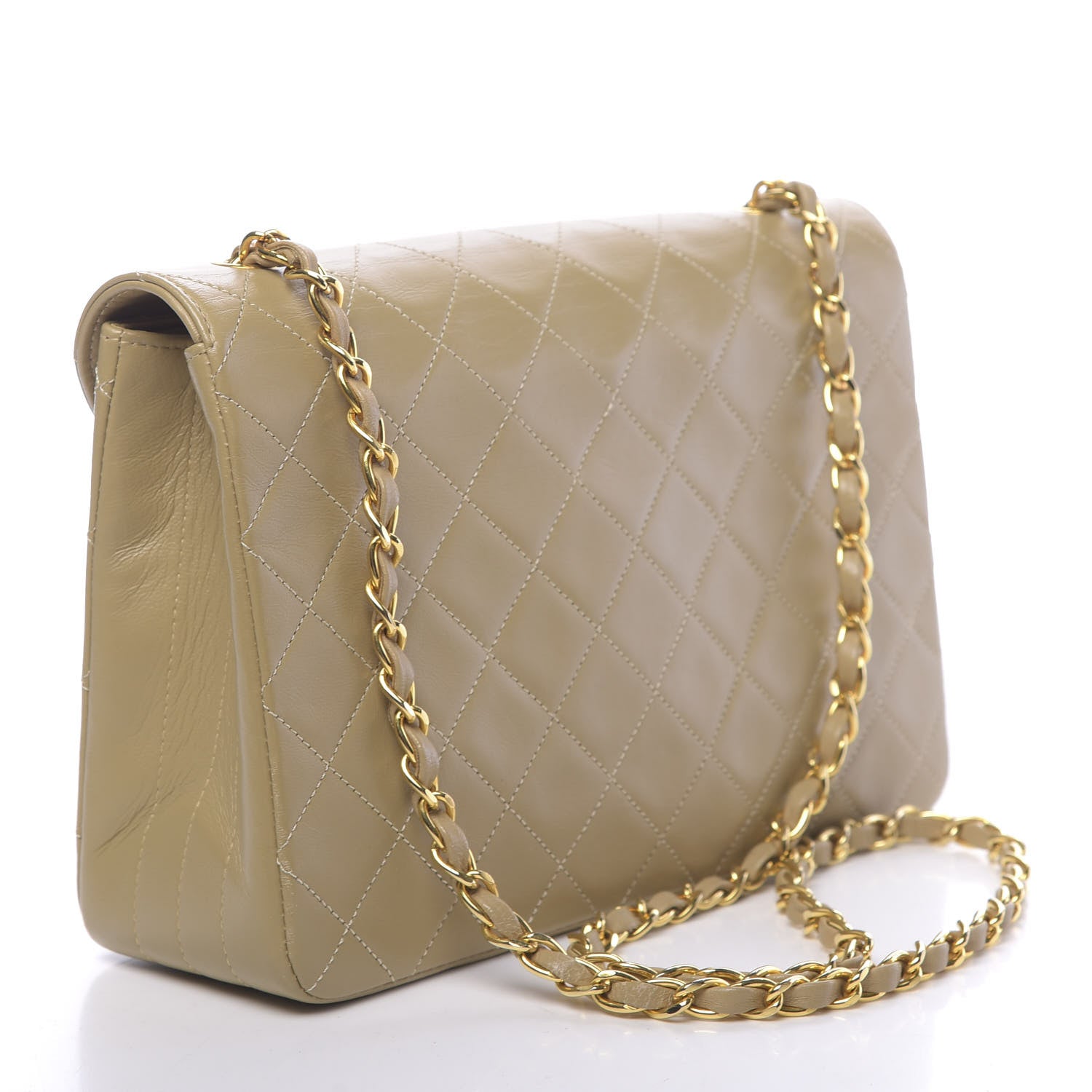 Chanel Lambskin Quilted Medium Single Flap Beige 3 of 11
