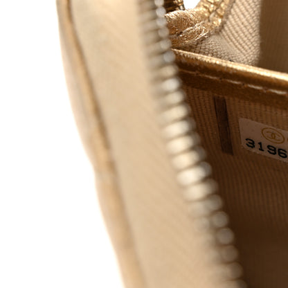 Chanel Metallic Lambskin Quilted Large Gusset Zip Around Wallet Gold 8 of 12
