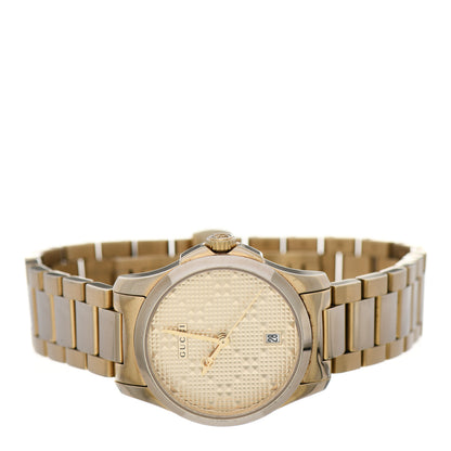 Gucci Stainless Steel 27mm G-Timeless Diamante Quartz Watch Gold 2 of 6