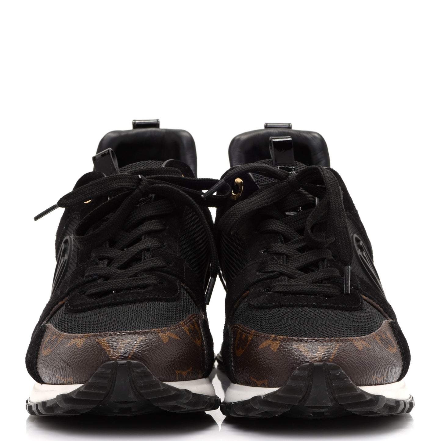 Suede Monogram Run Away Sneakers 38.5 Black