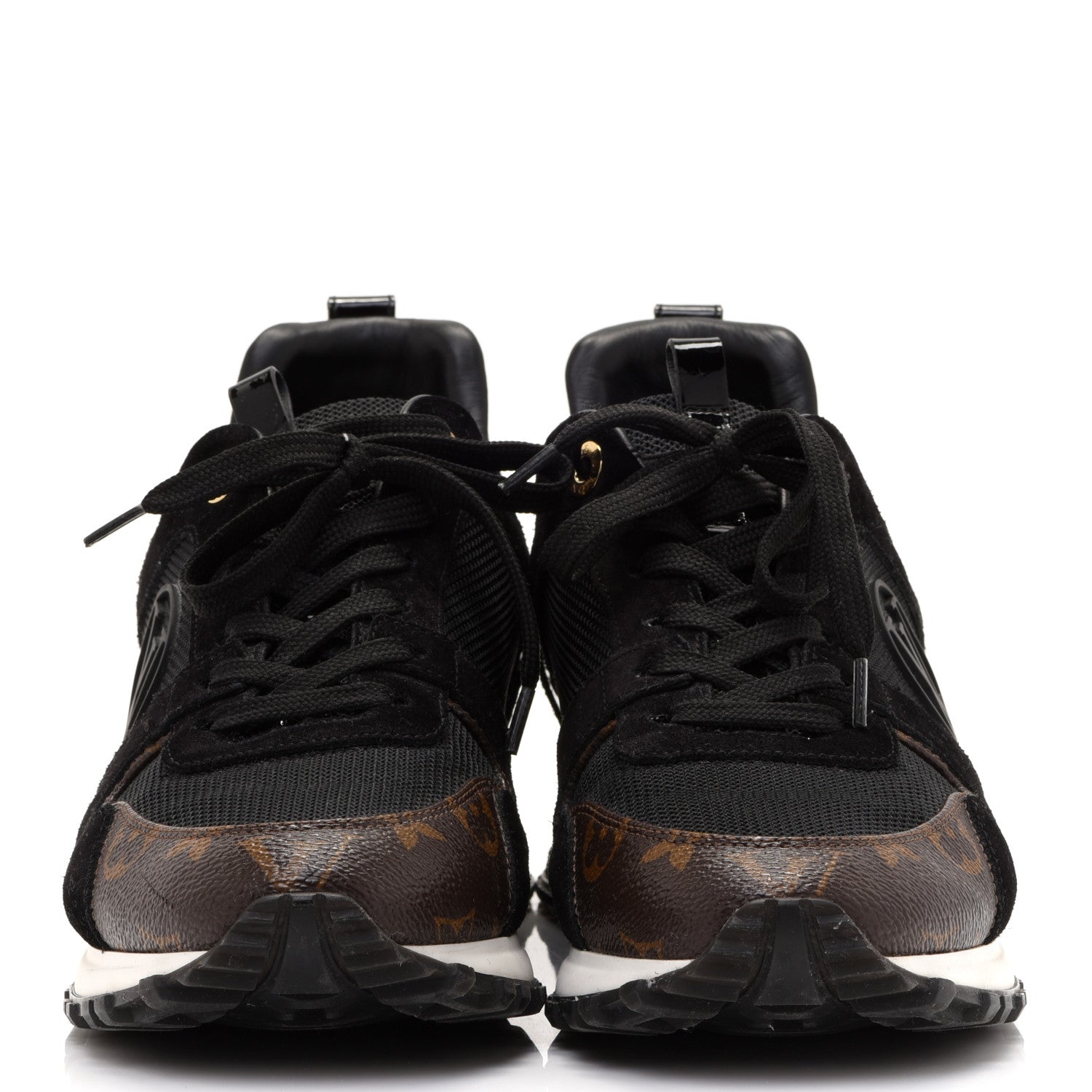Louis Vuitton Suede Monogram Run Away Sneakers 38.5 Black 2 of 11