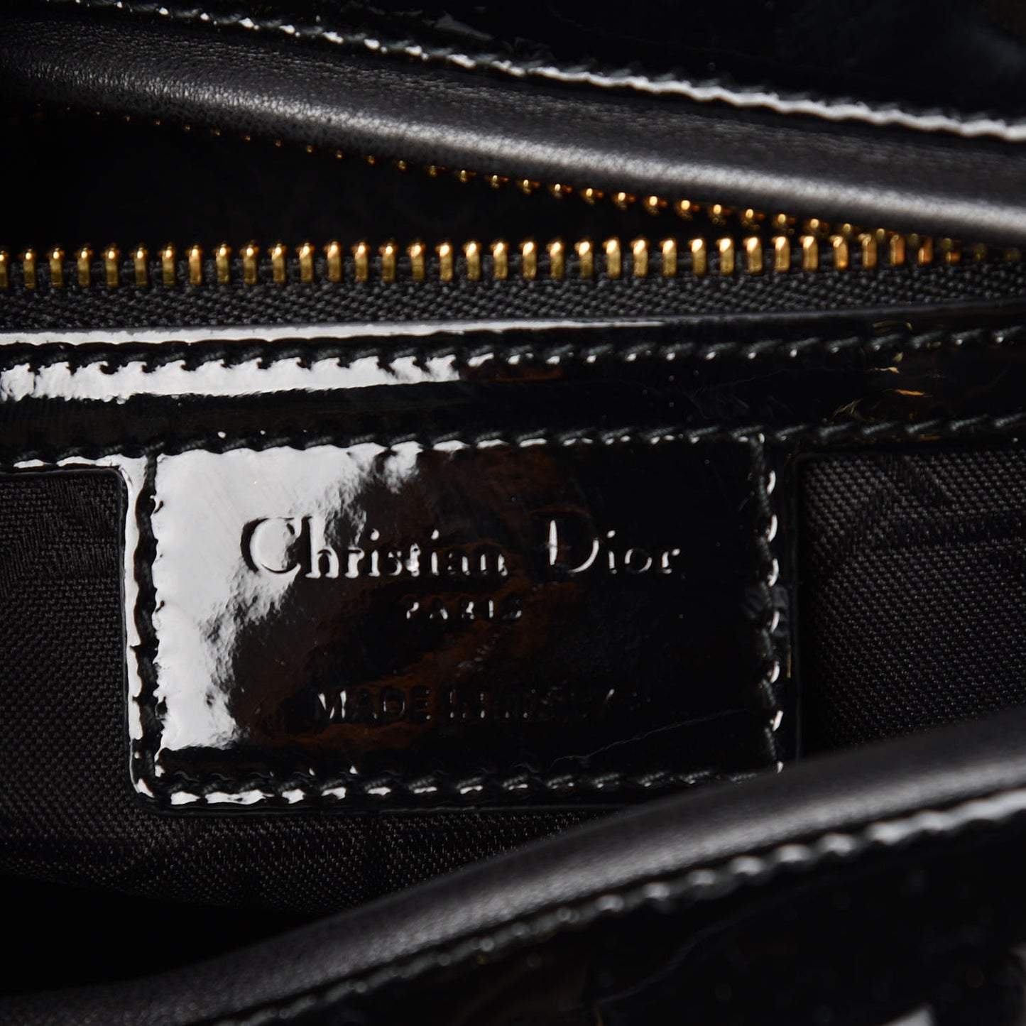 Patent Cannage Large Lady Dior Black