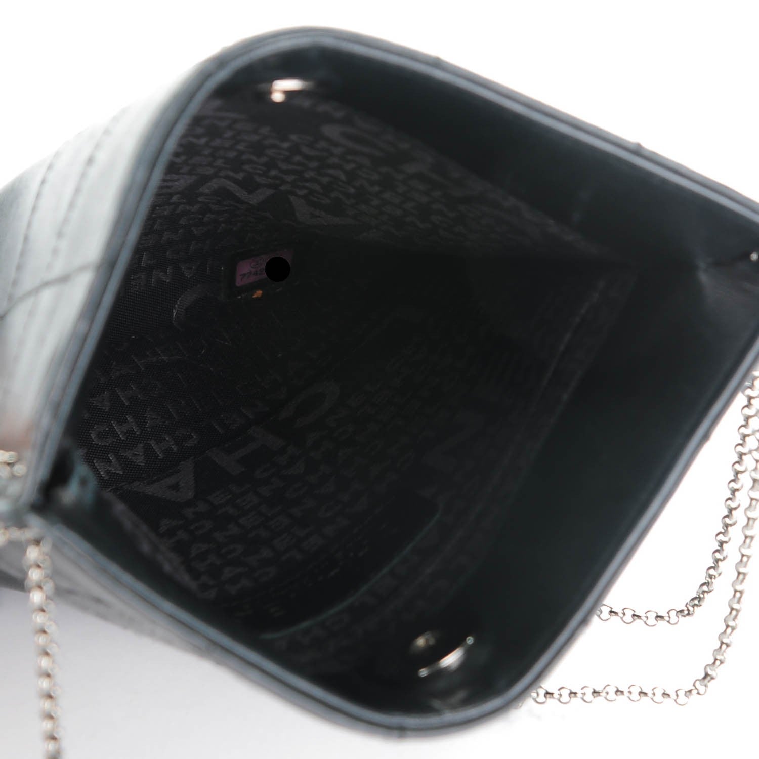 Chanel Lambskin Square Stitched Chain Fringe Crossbody Black 5 of 7