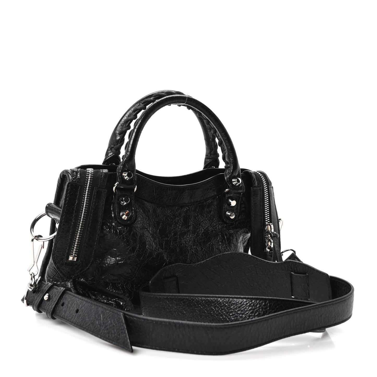 Agneau Classic Silver Hardware Mini City Black
