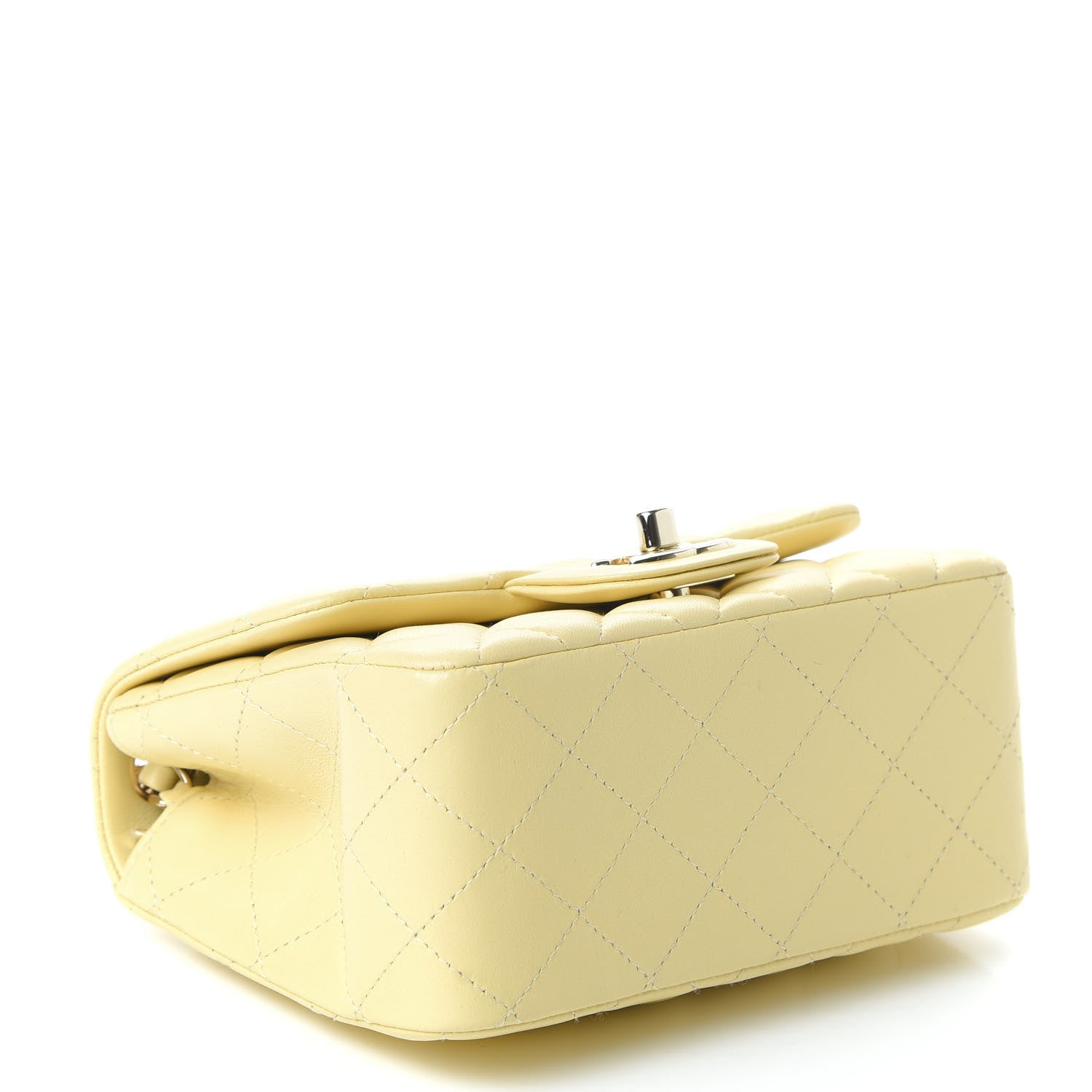Chanel Lambskin Quilted Mini Square Flap Light Yellow 4 of 10