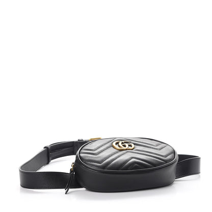 Gucci Calfskin Matelasse GG Marmont Belt Bag 105 42 Black 4 of 13
