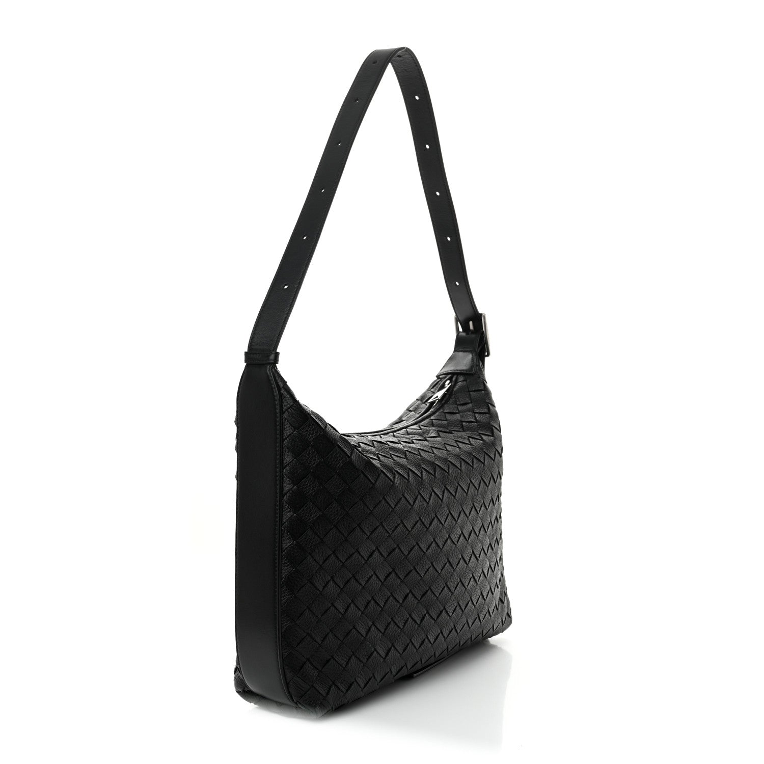 Bottega Veneta Deerskin Intrecciato Small Traveler Hobo Black 3 of 11