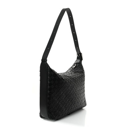 Bottega Veneta Deerskin Intrecciato Small Traveler Hobo Black 3 of 11