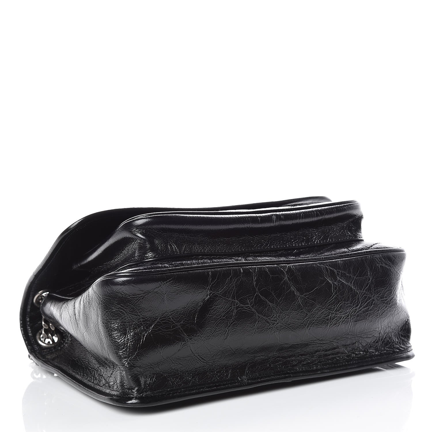 Saint Laurent Crinkled Calfskin Matelasse Monogram Medium Niki Chain Satchel Black 4 of 12