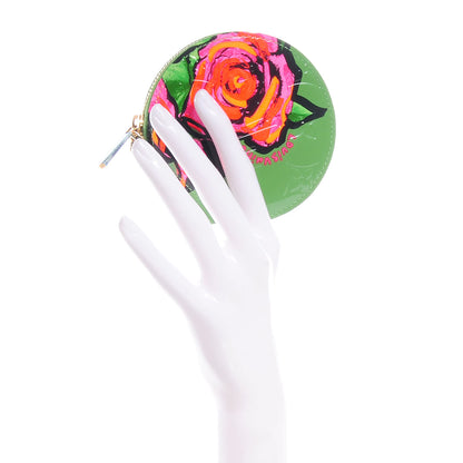 Louis Vuitton Vernis Roses Chapeau Coin Purse Vert Tonic 2 of 8