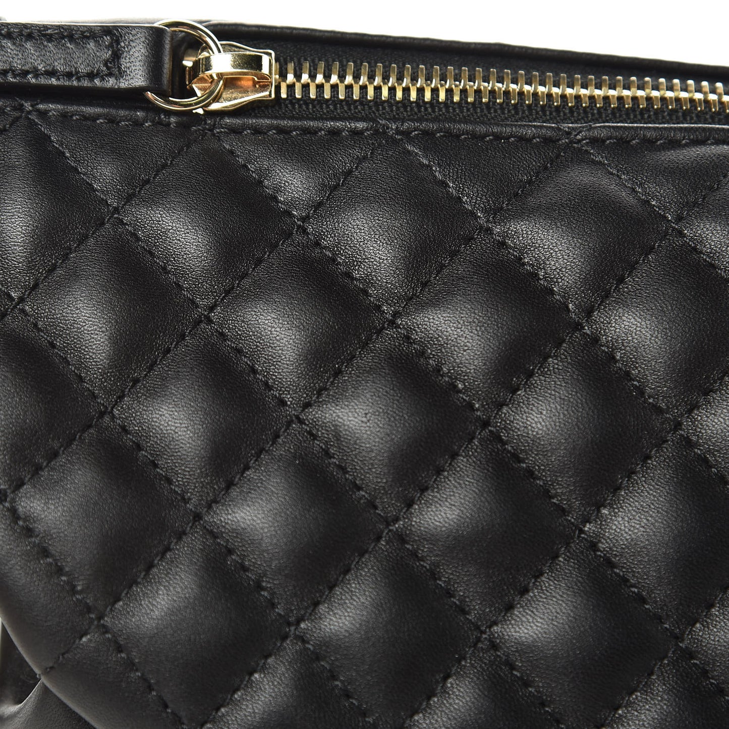 Lambskin Quilted Waist Bag Fanny Pack Black