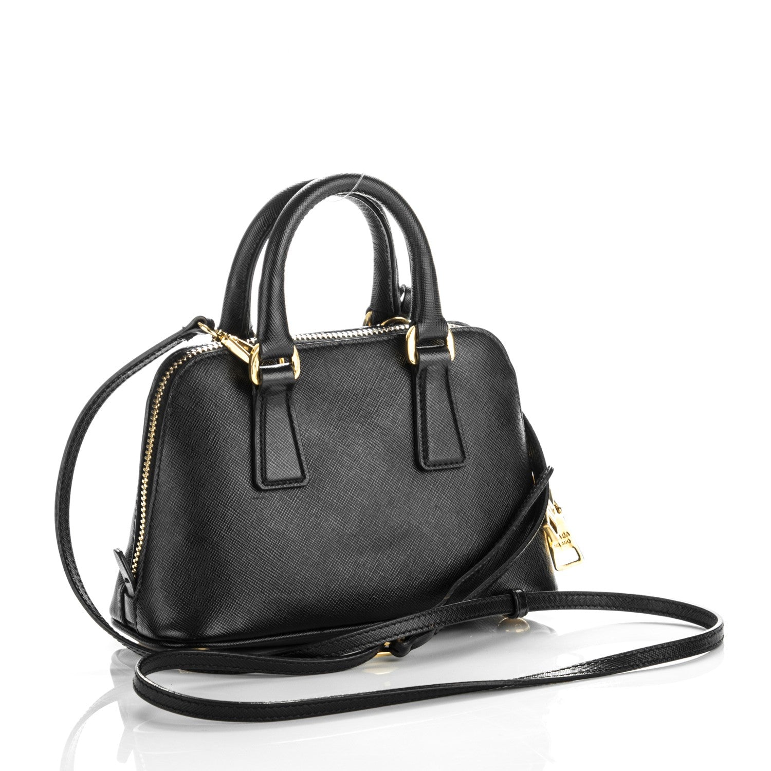 Prada Saffiano Lux Mini Promenade Tote Black 3 of 8