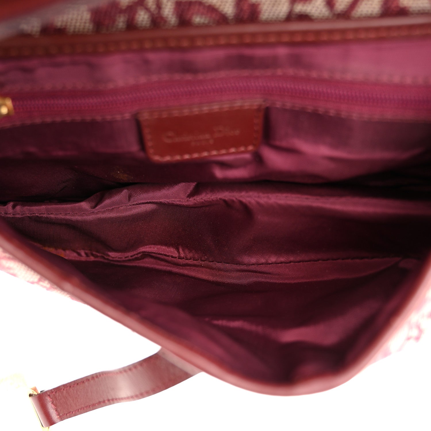 Christian Dior Monogram Saddle Bag Burgundy 5 of 14